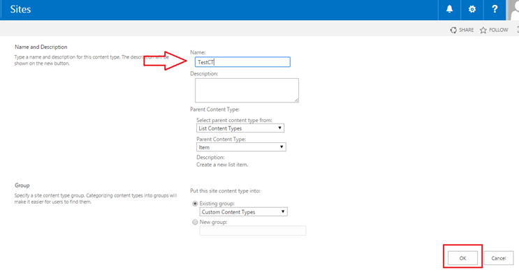 New Site Content Type